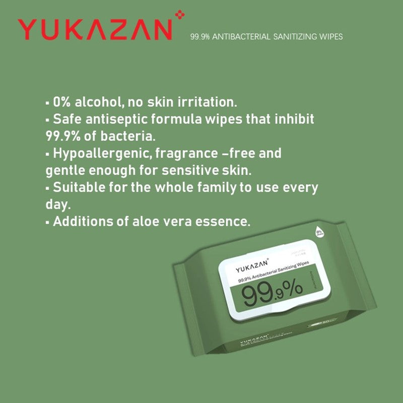 Yukazan 99.9% Antibacterial Sanitizing Wipes (50's) - Yukazan Official Store